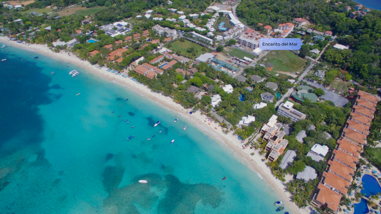 aerial view of Roatan